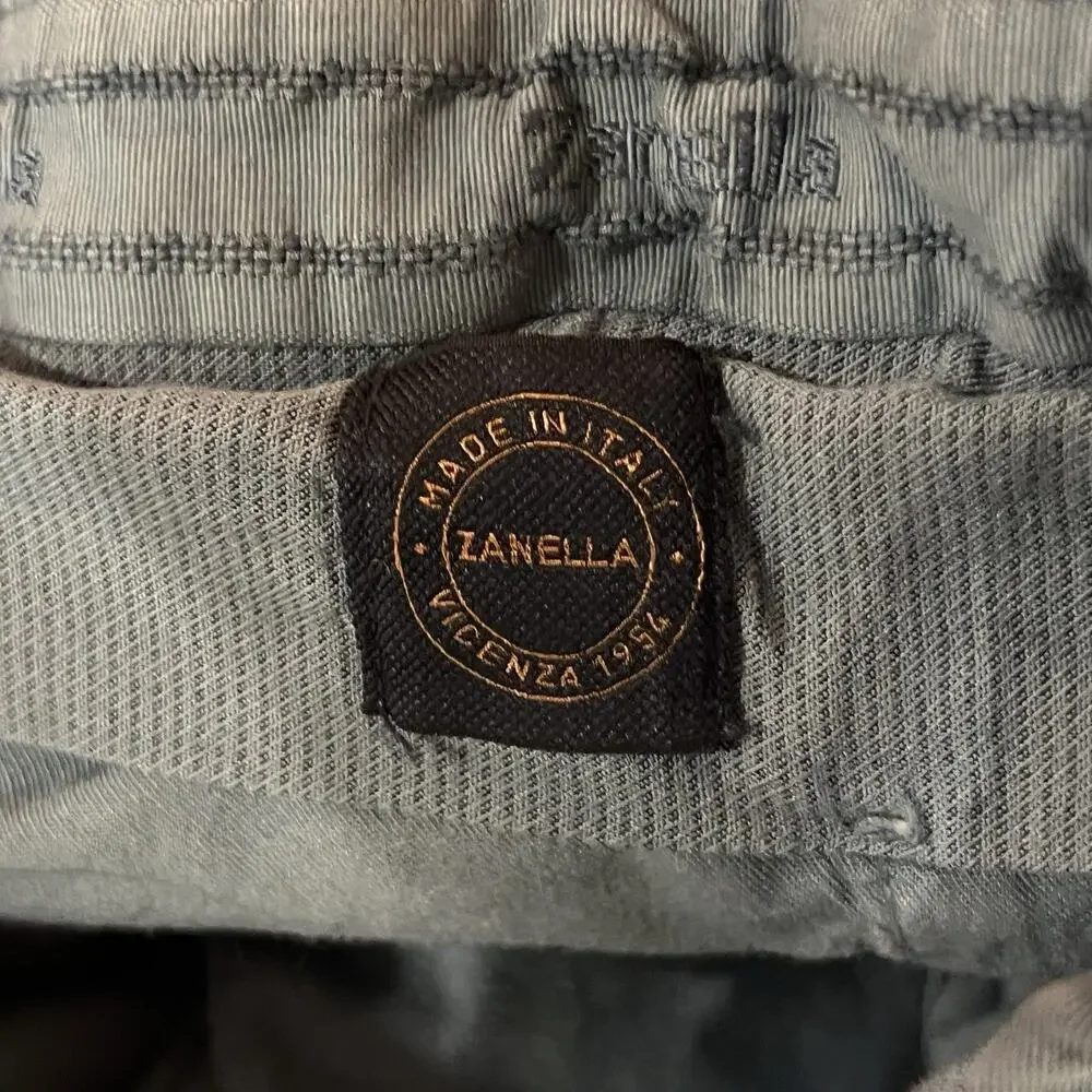 Zanella Parker Dress Pants Men 34x29 Chino Trouser Italy Cotton Elastane